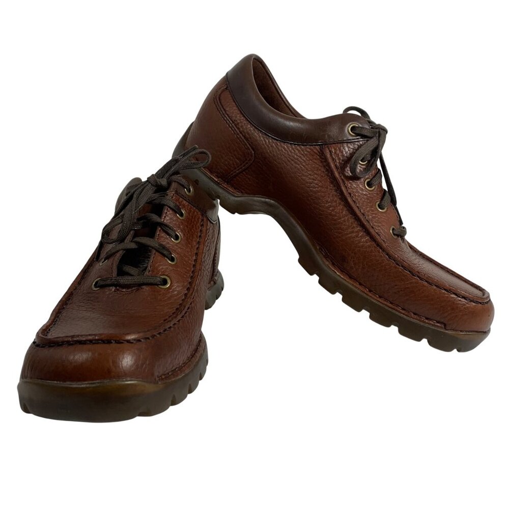 Cole Haan Country Mens Brown Leather Lace-Up Casual Moc Toe Loafer Shoes Size 9M